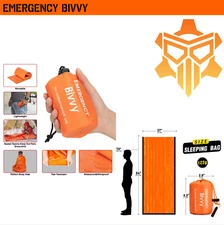 Emergency Sleeping Bag / Survival Bivvy / Camping Thermal Blanket / Whistle