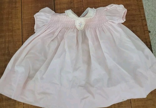 Vintage Nanette Rosa Kleid Baby Mädchen. Kurzarm 14" L - Bild 5 von 11