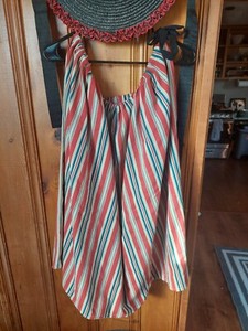 18th century women's Rev War, French and Indian cotton striped cotton petticoat