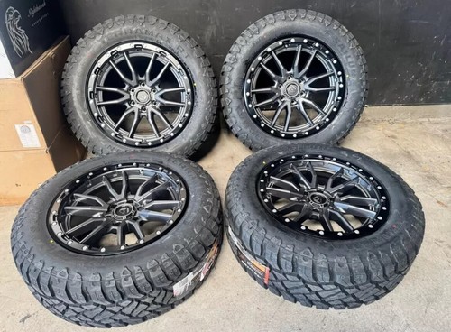 20x9 FUEL REBEL GUNMETAL WHEELS RIMS 33"RT TIRESRAM 2500 CHEVY GMC 8x6.5 8X165.1