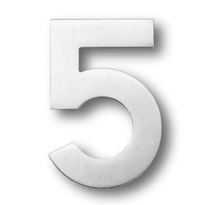 5 Inch Modern Solid Stainless Steel Floating Mount House Numbers and Street A...