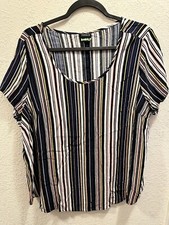 TORRID Size 1 Womens Blouse Striped White Pin...