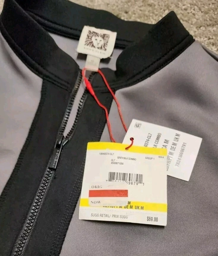 Nuevo- Chaleco elástico atlético Anne Klein para mujer 1/2 cremallera negro talla mediana Foto 2 de 4