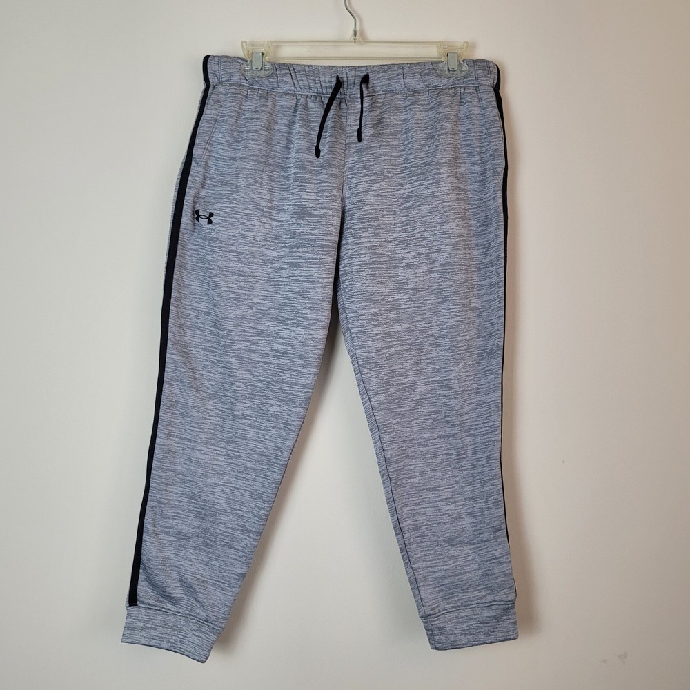 Under Armour Boys XL YXL Gray Black Loose Fit Jogger Sweatpants with Drawstring