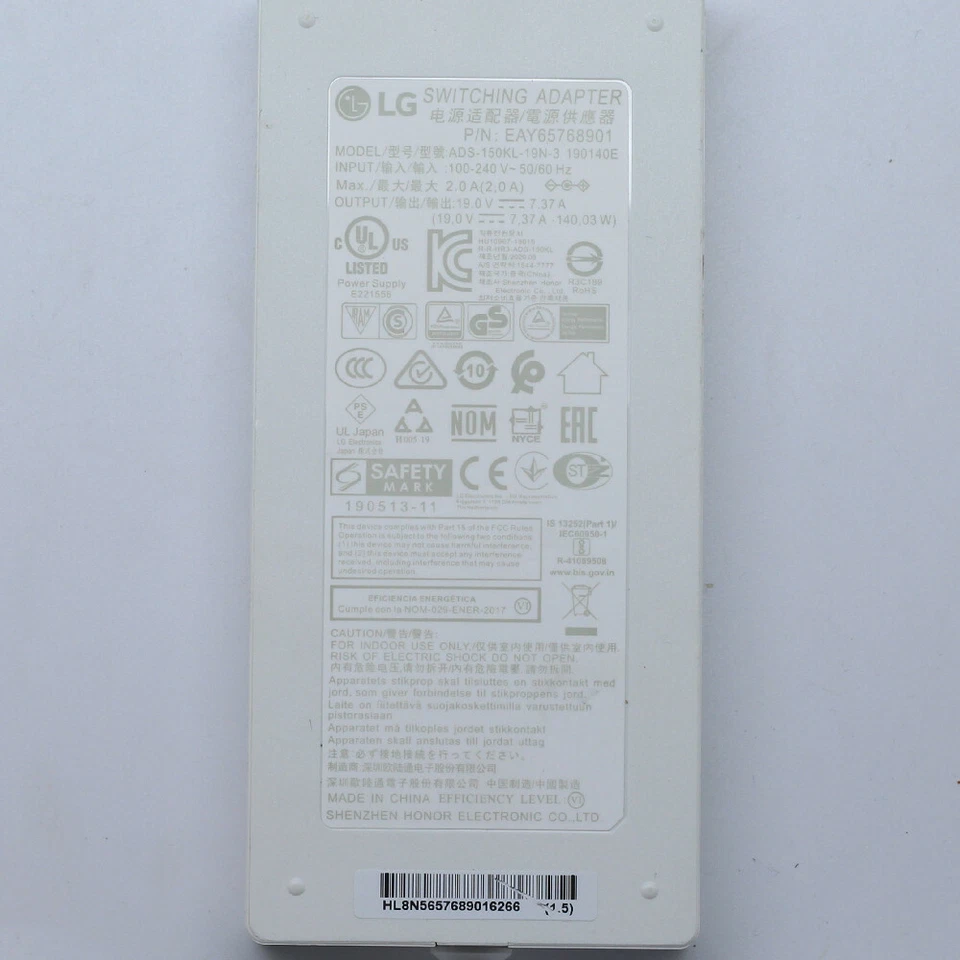 ADS-150KL-19N-3 19140E 19V 7.37A 140.03W AC/DC Adapters For LG ADS-150KL-19N-3 - Image 2 of 4