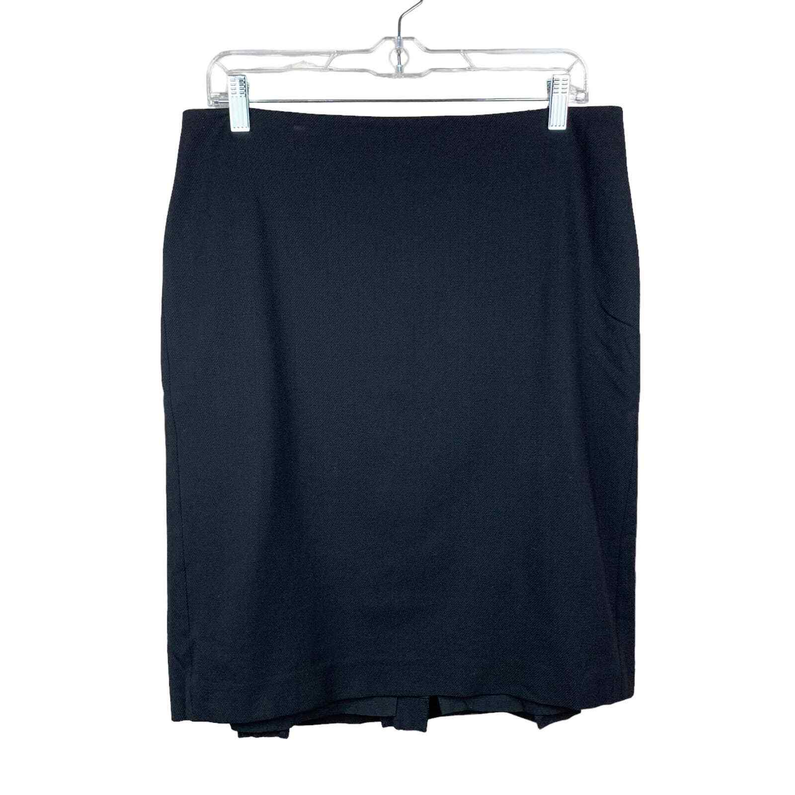 Talbots Black Knee-Length Wool Blend Pencil Skirt Size 10