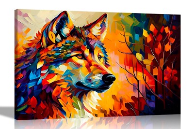 Schönes abstraktes Wolf Gemälde Nachdrucke Leinwand Wandbilder Kunst zum Aufhängen
