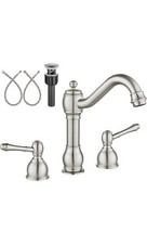 8 Inch Widespread Bathroom Faucets for Sink 3 Hole 2 Lever Brushed Nickel