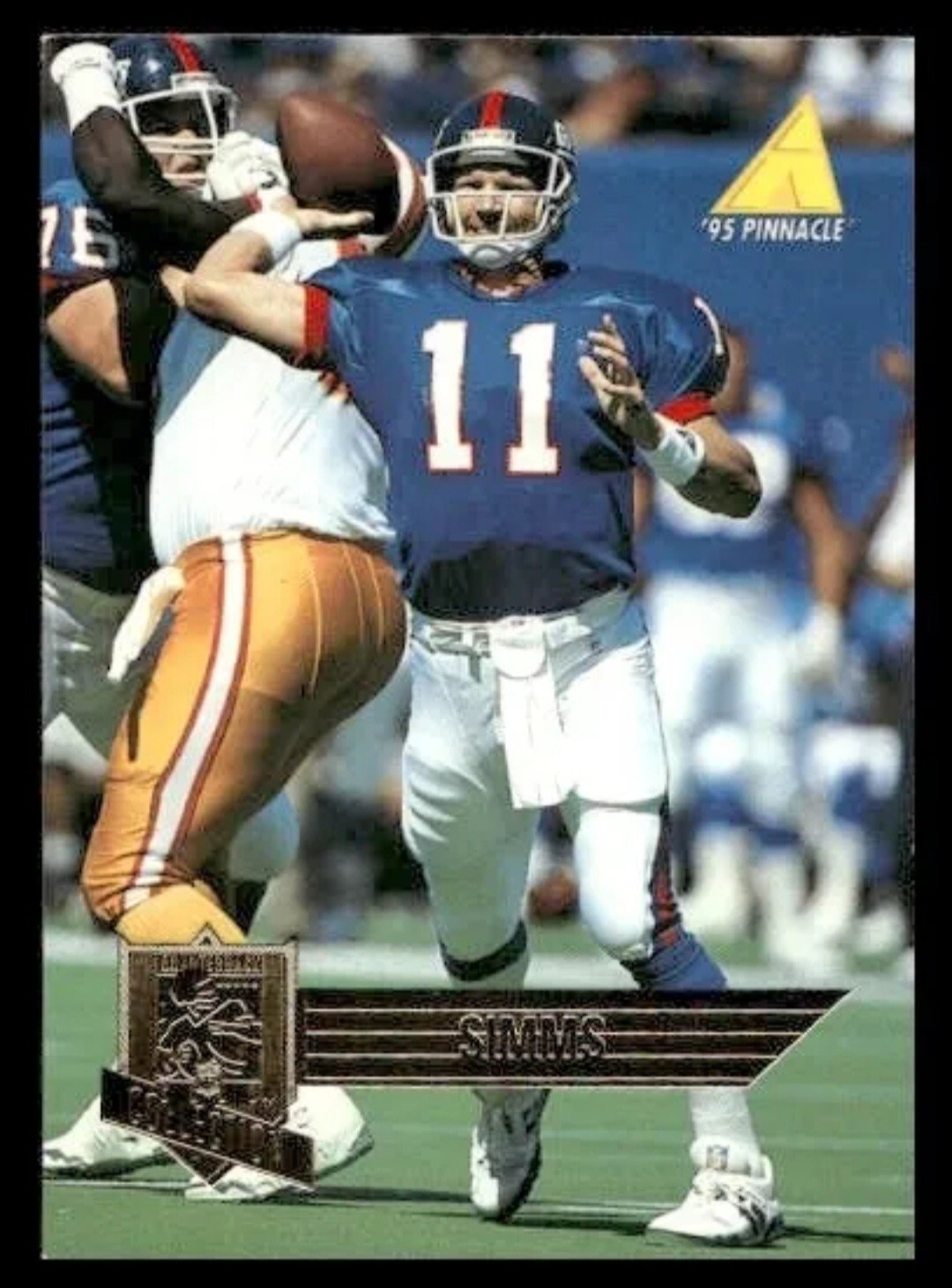 1995 Pinnacle Club Collection #236 Phil Simms Football Card - New York Giants