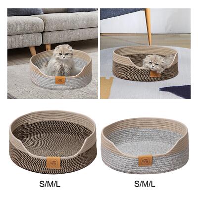 Baumwollseil geflochten Katzenbett Korb Indoor Katzen Haustier Zubehör Rest alle vier