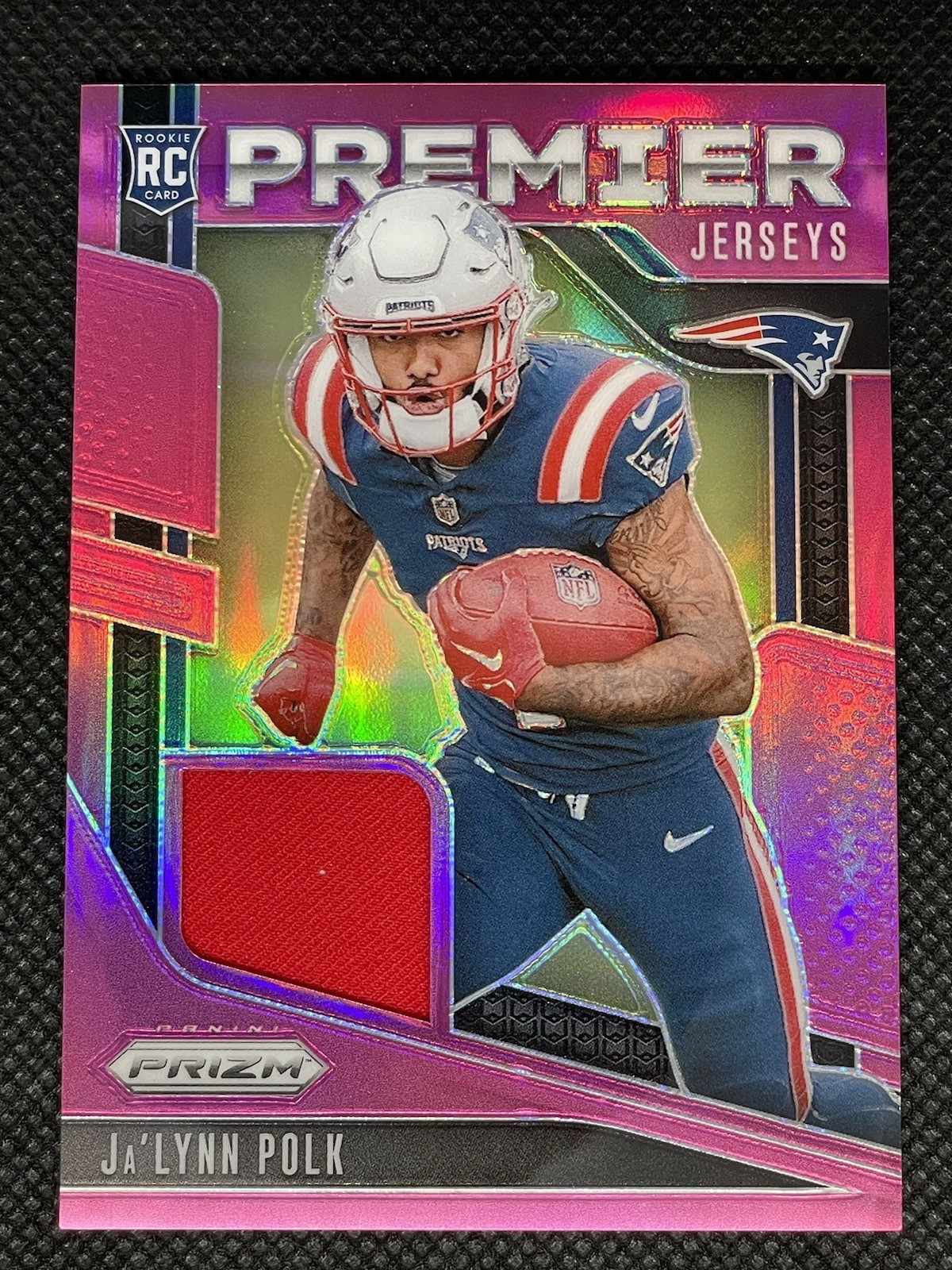 2024 Panini Prizm Ja'Lynn Polk Premier Jerseys RC Pink Prizm #PJ-JPK Rookie Pats
