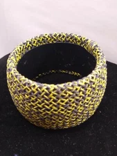 Vintage Woven Cuff Bracelet - Green
