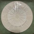 Vintage Anchor Hocking Fire King Ivory Milk Glass Gold Etched Cake Stand Plate