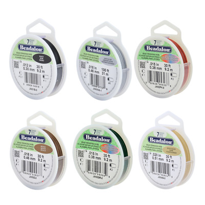 Beadalon  7 Strand Bead Stringing Wire, many colors and sizes Made in USA