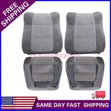 2002-2003 Fits Ford F150 XLT Super Crew Driver / Passenger Cloth Seat Cover Gray