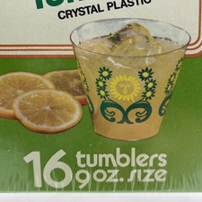Vintage 70s Hefty Party Barware Tumblers Flow...