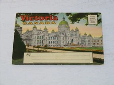 Vtg Victoria B.C. Canada Vintage Postcard Book circa 1935 to 40s, 20 Views