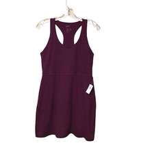 GAP Fit Brushed Jersey Exercise Dress Built In Shorts Burgundy Small  NWT