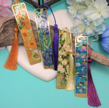 1, 2, 4PCS VAN GOGH ART Inspired METAL BOOKMARK +Tassel PERSONALISED *FREE POST*