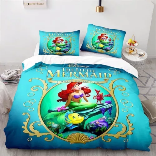 The Little Mermaid Princess Ariel 3D Quilt Duvet Cover Bedding Set Pillowcase UK - Picture 21 of 39