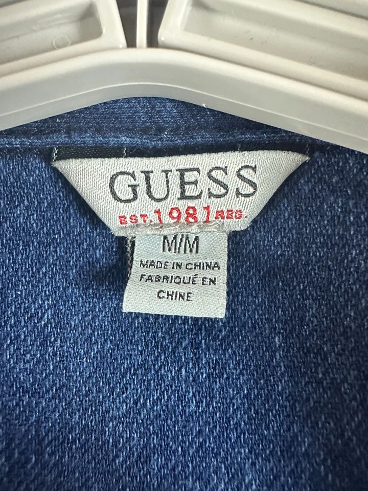 GUESS CAMISA VAQUERA VESTIDO MANGA GORRA MEDIANA BOTÓN DELANTERO AZUL MARINO Foto 2 de 4