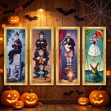 Halloween Decorations,4PCS Haunted House Spooky Gothic Mansion Decor Stretchin