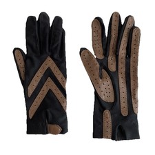 Aris Isotoner WarmUps Stretch Leather Trim Driving Gloves Lined Small Brown VTG