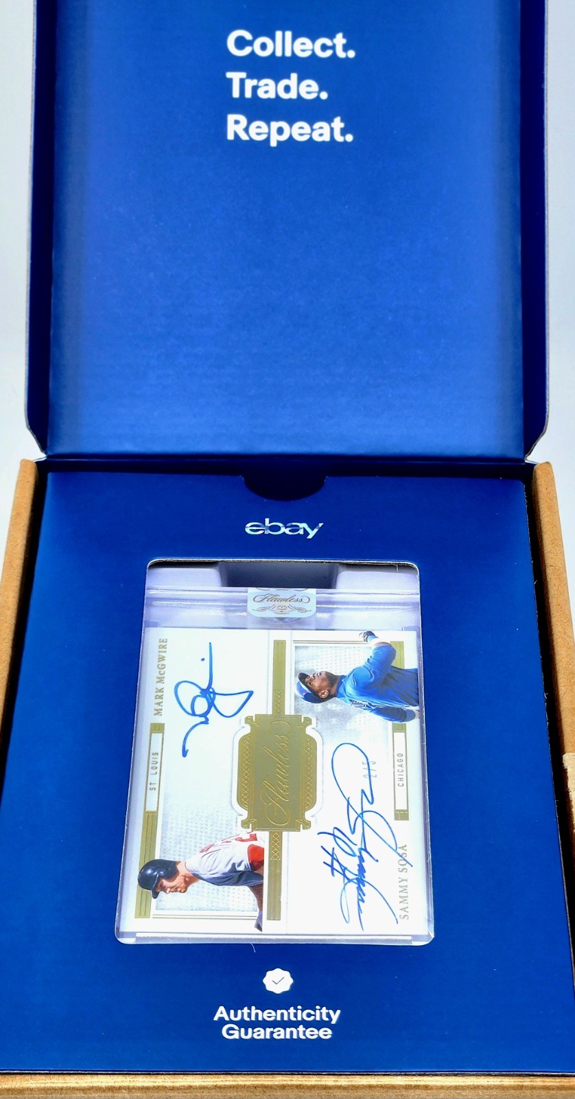 📈 McGWIRE - SOSA DUAL AUTO GOLD /5 📈 2022 FLAWLESS SIGNATURES MARK SAMMY CUBS view 3