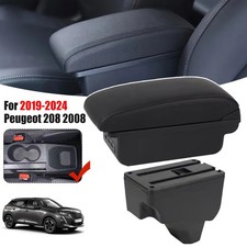 Armlehne Mittelarmlehne Mittelkonsole für Peugeot 208 2019-2022 PU-Leder Schwarz