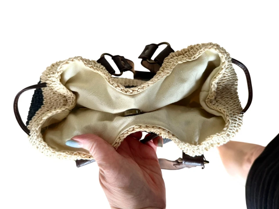 Bolso de Mano Sun N Sand Accesorios Rayas Tejido Paja Cuero Sintético Cartera de Hombro Foto 4 de 4