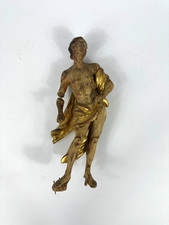 Antike Heiligenfigur Engel Barock Engelsfigur Jüngling Holz Geschnitzt Figur Alt