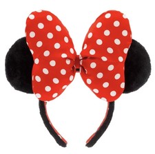 Disney Minnie Mouse Polka Dot Bow  Plush Ears Headband