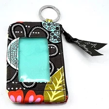 Vera Bradley Petite Zip-Around Coin Purse Wallet ID Case Flower Shower Retired