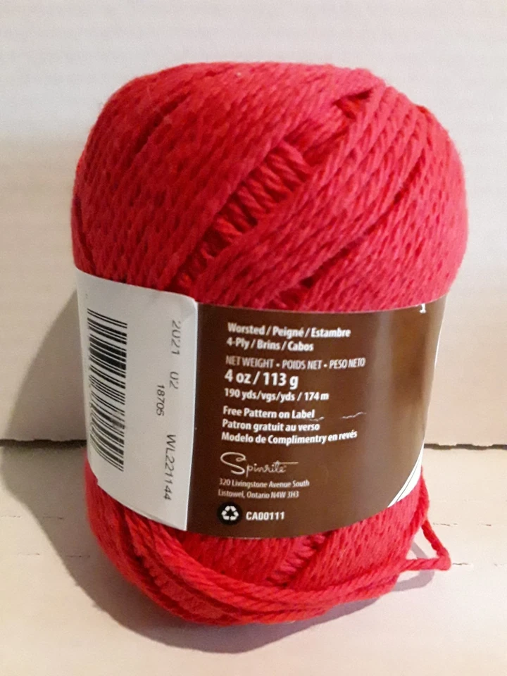 Пряжа из камвольного хлопка LILY Sugar n Cream суперразмер красная, желтая, розово-розовая - Изображение 3 из 4