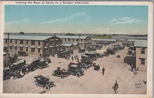 Visiting The Boys At Camp On A Sunday Afternoon Military Postcard