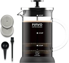French Pr Coffee Maker Stainl Steel Cold Brew Heat Resistant Glass