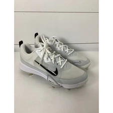 Nike Force Zoom Trout 9 White Black Men's Athletic Cleats Size 14 FB2907-100