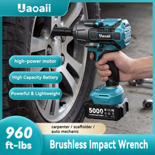 1300N.m Cordless Impact Wrench 1/2" Impact Gun 2PCS 5000mAh Battery mpact Driver