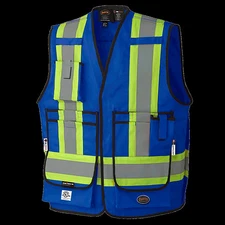 Pioneer Safety FR Tech Arc Rated Hi-Viz Surveyor Vest, Blue, 2XL (V2540780U-2XL)