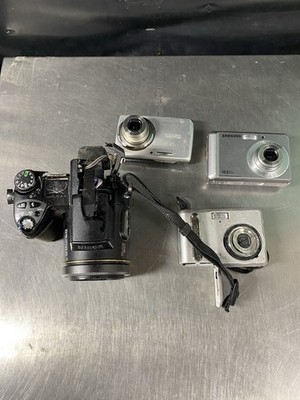 Lot of 4 Digital Cameras For Parts Polaroid Kodak M532 Samsung SL30 Nikon 8800VR