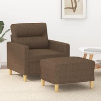 Sessel Mit Hocker Braun 60 Cm Stoff