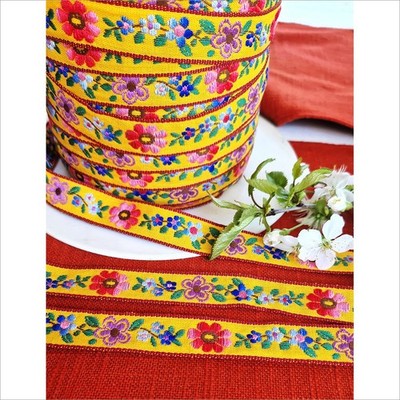 Blumenborte, gelb/mehrfarbig,| Art. 2209