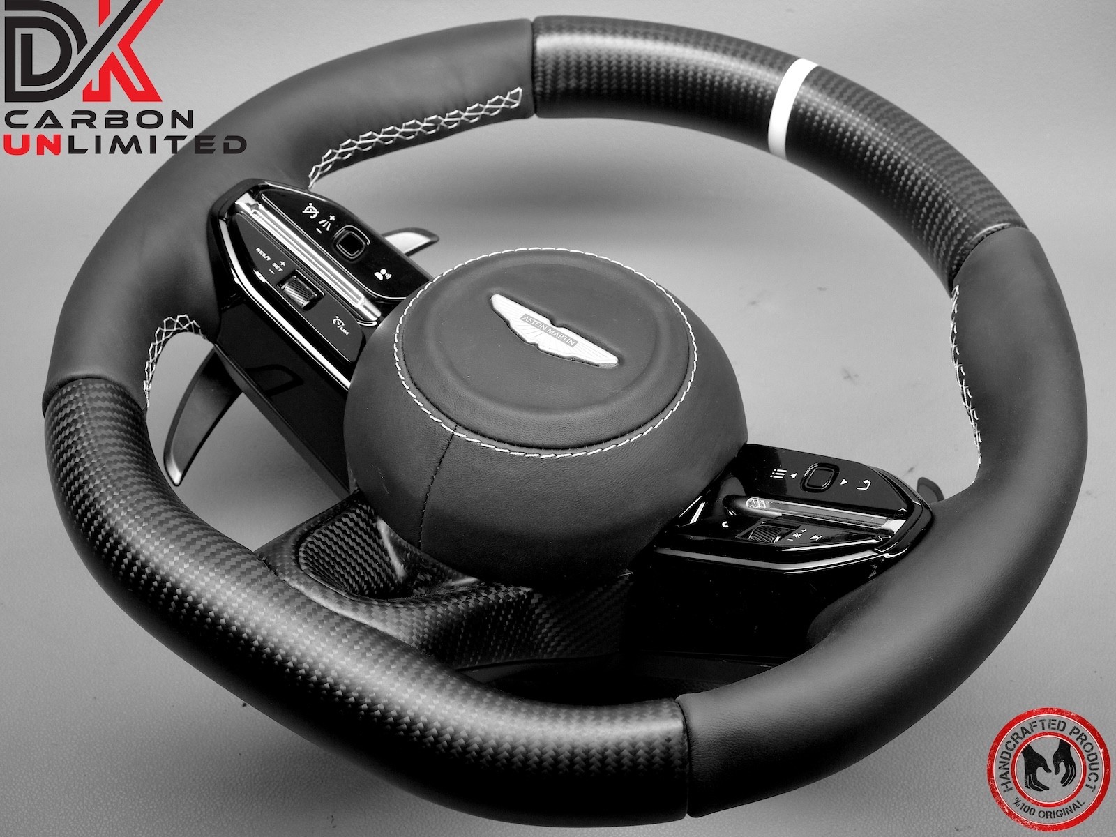 Aston Martin 2025 Vantage White Heated Touch Sensor Matte Carbon Steering Wheel