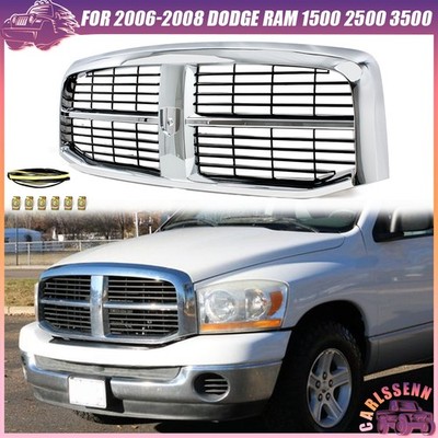 Chrome Grille Grill Assembly for 2006-2009 Dodge Ram 1500 2500 3500 Pickup Truck