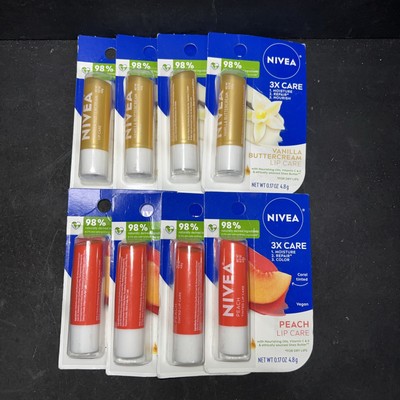 Nivea All Day Nourishing Moisture Tinted Lip Care Balm 0.17 oz Peach & Vanilla 8