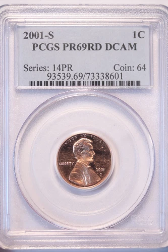 2001 S Lincoln Cent, Gem Proof, PGS PR69RD DCAM, Gorgeous Modern Lincoln Cent!