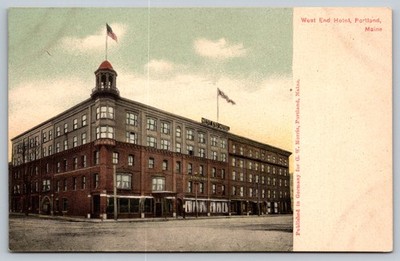Vintage West End Hotel Portland Maine Linen Postcard Early 1900s