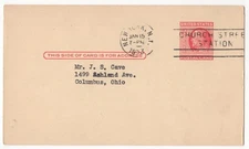 1953 Stanley Gibbons Inc. New York to Columbus OH Postal Card