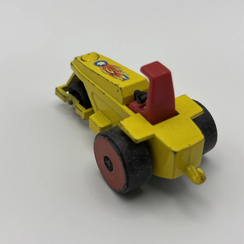 Vintage ✅ Matchbox Lesney Rod Roller No. Coche de juguete amarillo 21 hecho en Inglaterra 1973 Foto 3 de 4