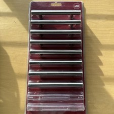 8 x B&Q Kitchen Cupboard Cabinet T-Bar Door Handle Brushed Nickel steel